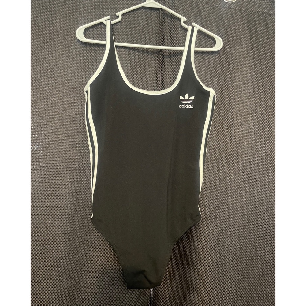 NWN ADIDAS 3 STRIPE BLACK ONE PIECE SWIMSUIT WITH TAG